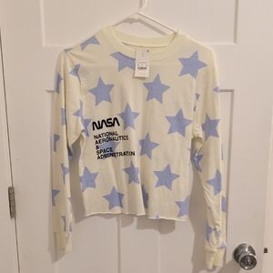Mighty Fine Cream Shirt with Blue Accents